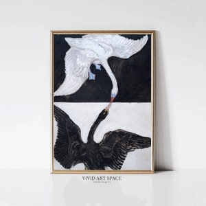 The Swan by Hilma af Klint | Minimalist Modern Art Print | Abstract Painting Print | Swan Art Print | Printable Wall Art | Digital Download