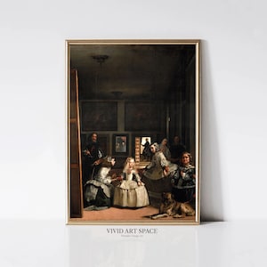 Las Meninas (Die Hofdamen) von Diego Velazquez | Druckbare berühmtes spanisches Ölgemälde | Digitaler Download Wandkunst Druck