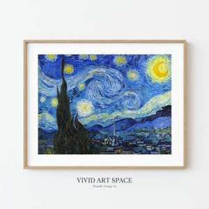 Vincent van Gogh Starry Night Impressionist Landscape Painting Famous Art Print Vintage Print Printable Wall Art Digital Download image 5