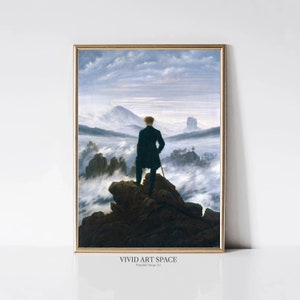 Wanderer Above the Sea of Fog by Caspar David Friedrich | Romanticism Painting | Classic Art Print | Printable Wall Art | Digital Download