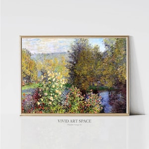 Claude Monet Blühender Blumengarten | Impressionistische Landschaftsmalerei | Sommer Garten Poster | Monet Wandkunst | Digitaler Download