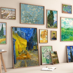 12 impressões selecionadas de Vincent van Gogh | Conjunto de parede de galeria | Pacote de exposição | Download digital de pintura impressionista | Arte de parede para impressão