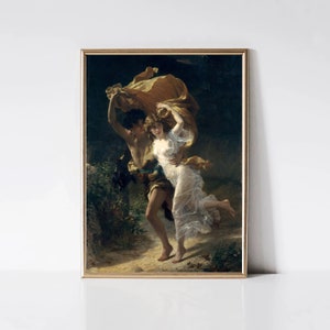 La tempête de Pierre Auguste Cot | Impression d'art préraphaélite | impression vintage de peinture de portrait | Art mural imprimable | Téléchargement numérique