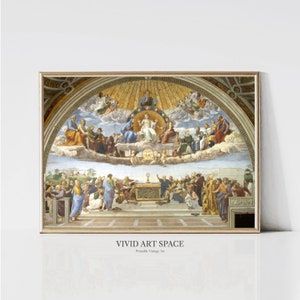 Disput des Allerheiligsten Sakramentes von Raffael | Klassischer Kunstdruck | Renaissance Kunst | Berühmtes Gemälde | Druckbare Wandkunst | Digitaler Download