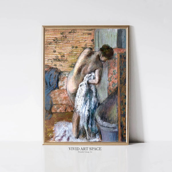 Edgar Degas nach dem Bad | Impressionist Frau Baden Gemälde | Vintage Akt Print | Druckbare Badezimmer Wandkunst | Digitaler Download