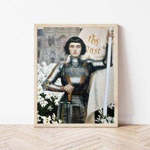 Joan of Arc by Albert Lynch Woman Portrait Painting Art Nouveau Painting Vintage Saint Print Printable Wall Art Digital Download image 4