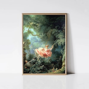 The Swing by Jean Fragonard | Rococo Portrait Painting | Classical Art Print | Vintage Art Print | Printable Wall Art | Digital Download