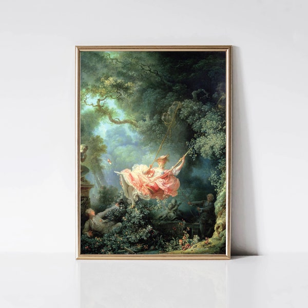 The Swing by Jean Fragonard | Rococo Portrait Painting | Classical Art Print | Vintage Art Print | Printable Wall Art | Digital Download