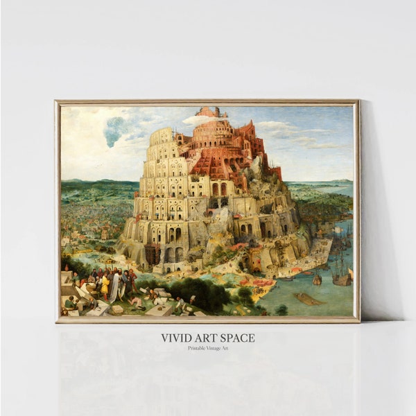 The Tower of Babel, Pieter Bruegel the Elder | Renaissance Classical Painting | Classic Art Print | Digital Download | Printable Wall Art