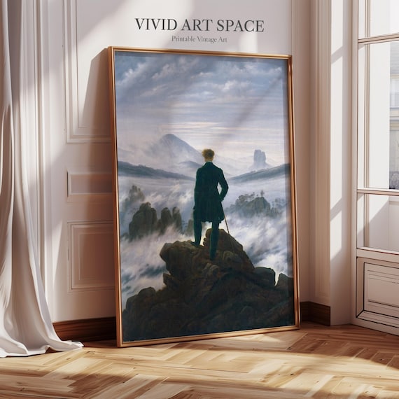 Wanderer Above the Sea of Fog by Caspar David Friedrich | Canvas Print | Giclée Print | Fine Art Print | Large Wall Art | Classical Painting