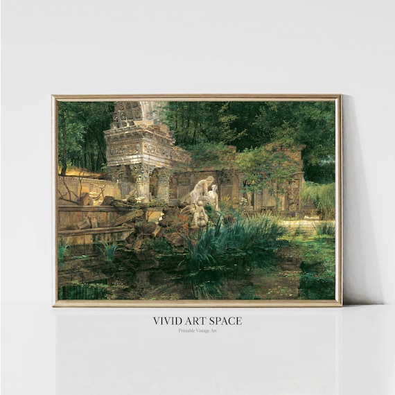 The Roman ruins in Schonbrunn | Roman Ruins Painting Print | Classic Art Print | Antique Art Print | Printable Wall Art | Digital Download