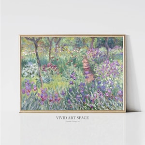 Claude Monet Garden in Giverny | Impressionist Landscape Painting | Garden Art Print | Flowers Print | Printable Wall Art | Digital Download