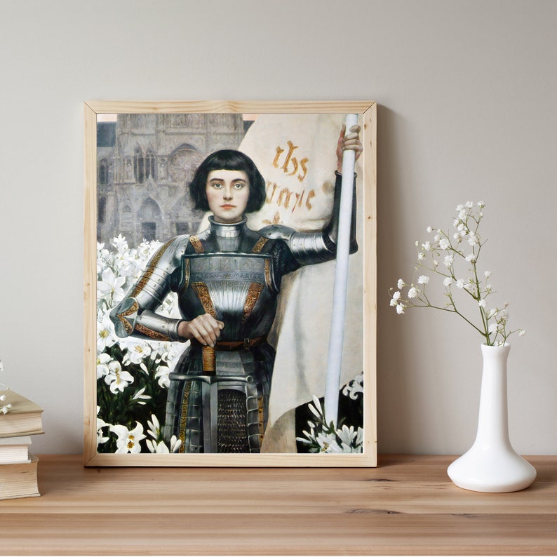 Joan of Arc by Albert Lynch Woman Portrait Painting Art Nouveau Painting Vintage Saint Print Printable Wall Art Digital Download image 6