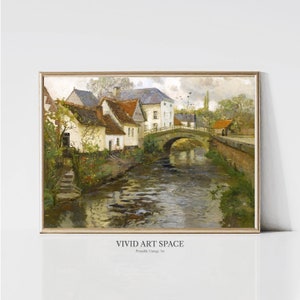 Rustic Village | Vintage Landscape Painting | European Landscape Art Print | Landscape Print | Printable Wall Art | Digital Download