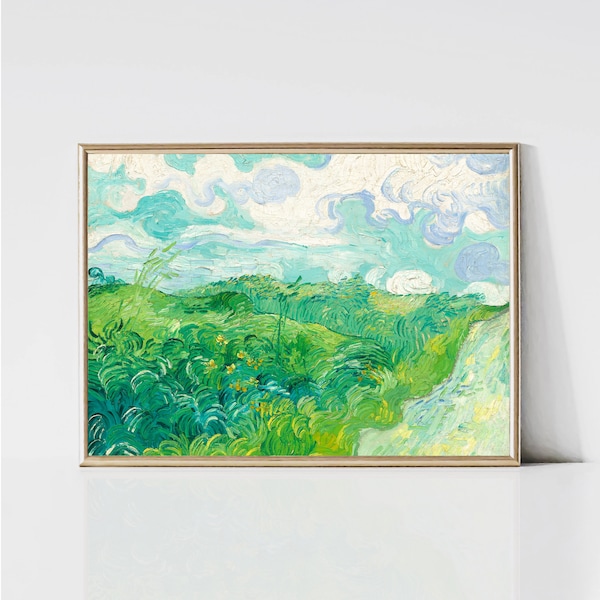 Vincent van Gogh Green Wheat Field | Impressionist Painting | Landscape Print | Green Print | Printable Wall Art | Digital Download