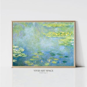 Nenúfares de Claude Monet | Pintura de paisagem impressionista | Impressão de jardim | Impressão de flores | Estampa Azul | Arte da parede de Monet | Download Digital