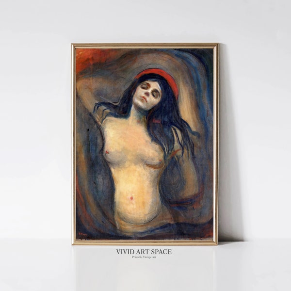 Edvard Munch Madonna | Expressionist Portrait Painting | Vintage Art Print | Printable Wall Art | Digital Download