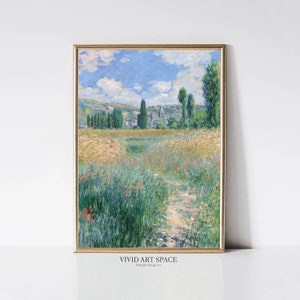 Claude Monet Path on the Island | Impressionist Landscape Painting | Rustic Country Art Print | Printable Wall Art | Digital Download
