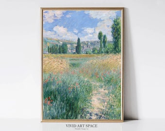 Claude Monet Path on the Island | Impressionist Landscape Painting | Rustic Country Art Print | Printable Wall Art | Digital Download