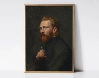 Portrait of Van Gogh by John Russell | Vintage Portrait Painting | Impressionist Man Portrait Print | Printable Wall Art | Digital Download