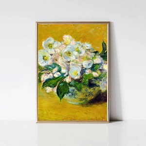 Claude Monet Christmas Roses | Impressionist Painting | Floral Print | Vintage Art Print | Flower Print | Monet Wall Art | Digital Download