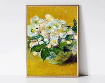 Claude Monet Christmas Roses | Impressionist Painting | Floral Print | Vintage Art Print | Flower Print | Monet Wall Art | Digital Download