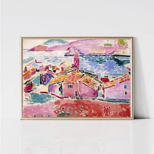 Henri Matisse Vista de Collioure | Pintura Moderna | Cópia colorida do cartaz | Impressão abstrato eclético de <br> Entrega Rápida? Arte de parede para impressão | Download Digital