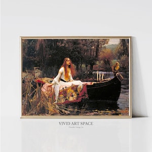 Lady of Shalott von John William Waterhouse | Pre-Raphaelite Kunstdruck | Frauenportrait | Druckbare Wandkunst | Digitaler Download