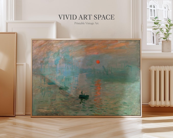 Claude Monet Painting Print - Impression Sunrise | Canvas Print | Giclée Print | Fine Art Print | Large Wall Art Print | Impressionist Art