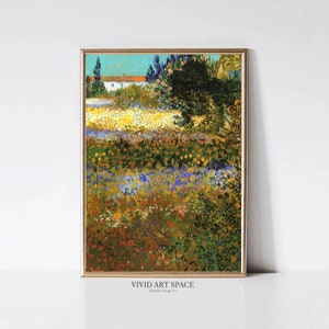 Vincent van Gogh Flowering Garden in Arles | Impressionist Landscape Painting | Flower Bloom Print | Printable Wall Art | Digital Download