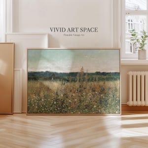 Meadow Wildflowers Painting Print | Vintage Landscape Print | Canvas Print | Giclée Print | Fine Art Print | Large Wall Art Print
