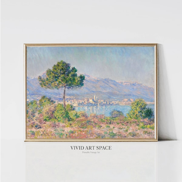 Claude Monet Antibes Seen from the Plateau Notre-Dame | Impressionist Coastal Landscape Painting Print | Printable Wall Art Digital Download