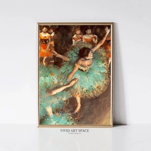 Edgar Degas Green Dancer | Impressionist Ballerina Portrait Painting | Ballet Dance Art Print | Printable Wall Art | Digital Download