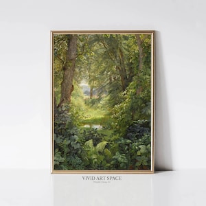 Waldlandschaft | Vintage Landschaftsmalerei Druck | Rustikaler Land Art Print | Kunstdruck | Druckbare Wandkunst | Digitaler Download
