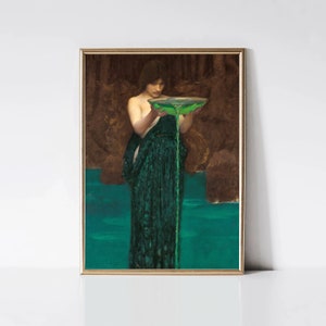 Circe Invidiosa von John William Waterhouse | Pre-Raphaelite Kunstdruck | Frauenportrait | Druckbare Wandkunst | Digitaler Download