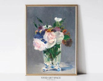 Impressionist Flowers, Manet | Vintage Art Print | Floral Painting | Flower Print | Flower Painting | Printable Wall Art | Digital Download