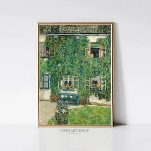 Gustav Klimt A Forester&#39;s House in Weissenbach II | Modernist Cityscape Print | Symbolist Painting| Printable Wall Art | Digital Download