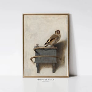 Stieglitz von Carel Fabritius | Vintage Vogel Gemälde | Neural Tierdruck | Niederländisches Goldenes Zeitalter | Druckbare Wandkunst | Digitaler Download