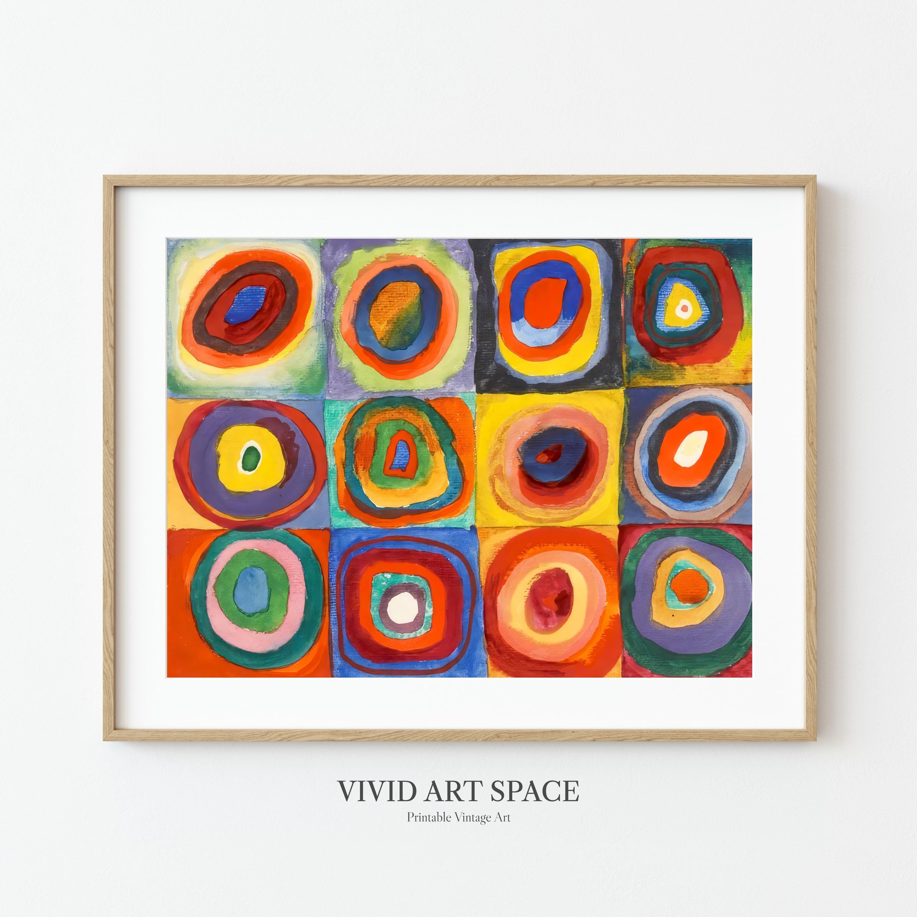Squares With Concentric Circles by Kandinsky | Minimalist Abstract ...
