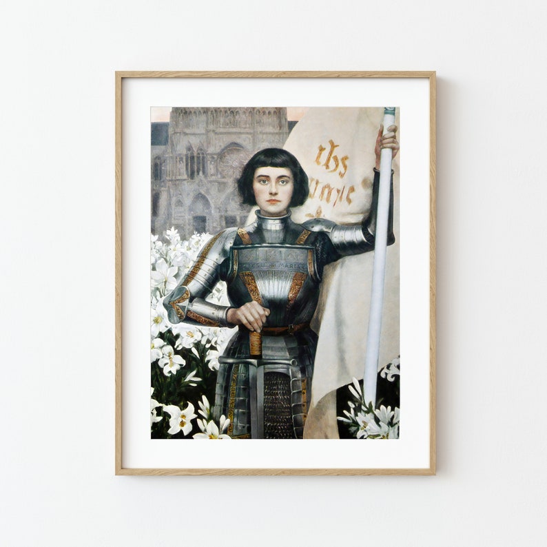 Joan of Arc by Albert Lynch Woman Portrait Painting Art Nouveau Painting Vintage Saint Print Printable Wall Art Digital Download image 5