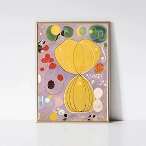 Hilma af Klint, Adulthood | Modern Painting | Geometric Print | Yellow Printable Wall Art | Colorful Digital Download | Abstract Art Print