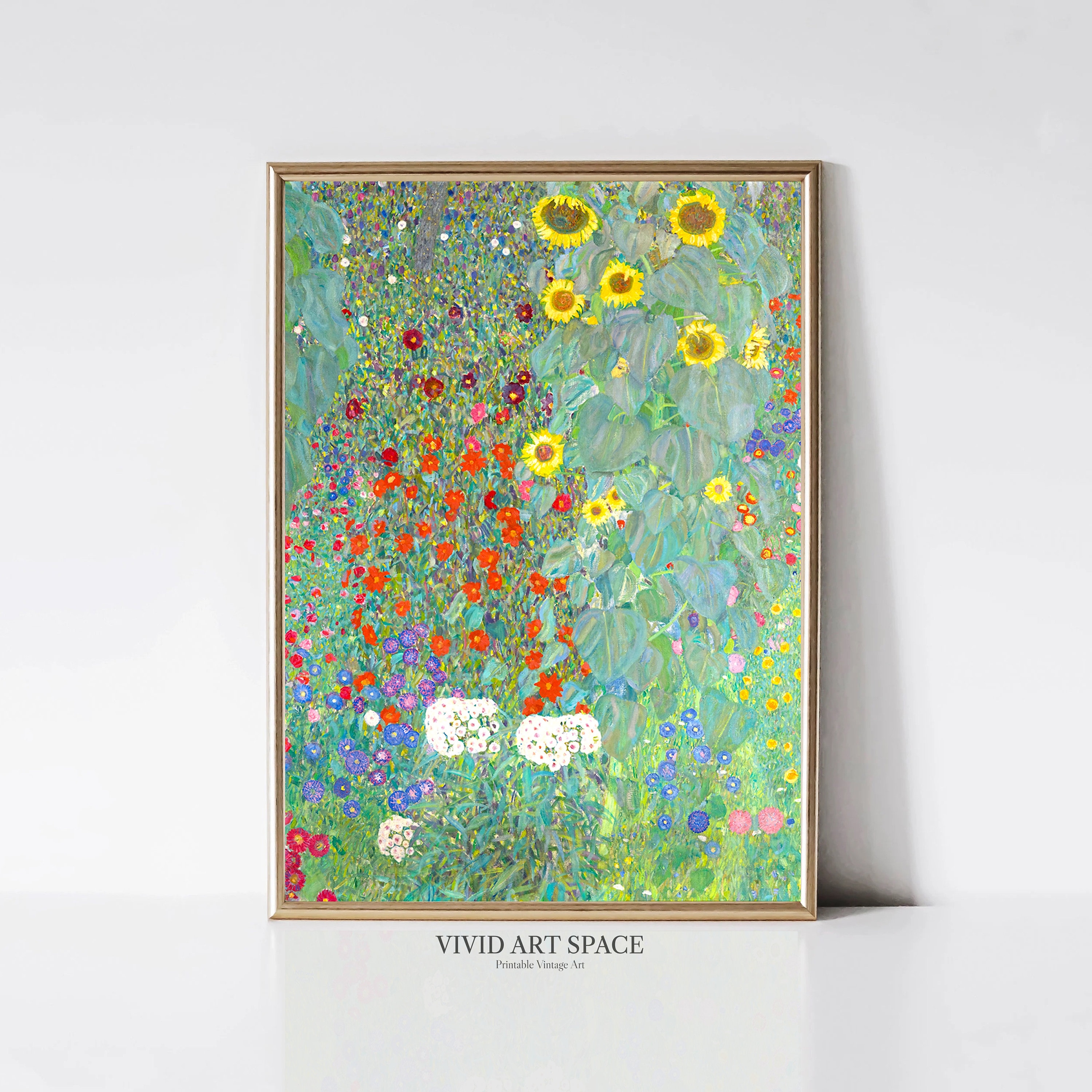 Gustav Klimt Farm Garden With Sunflowers | Landscape Painting