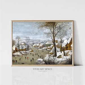 Landscape with Ice Skaters by Pieter Bruegel the Elder | Renaissance Art | Winter Classic Art Print | Printable Wall Art | Digital Download