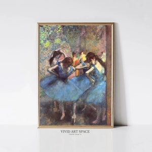 Edgar Degas Blue Dancers | Impressionist Ballerina Portrait Painting | Ballet Dance Art Print | Printable Wall Art | Digital Download