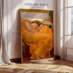 Flaming June by Frederic Leighton | Canvas Print | Giclée Print | Fine Art Print | Large Wall Art Print | Pre-Raphaelite Art Print