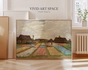 Vincent van Gogh Painting Print - Bulb Fields | Canvas Print | Giclée Print | Fine Art Print | Large Wall Art | Impressionist Art Poster