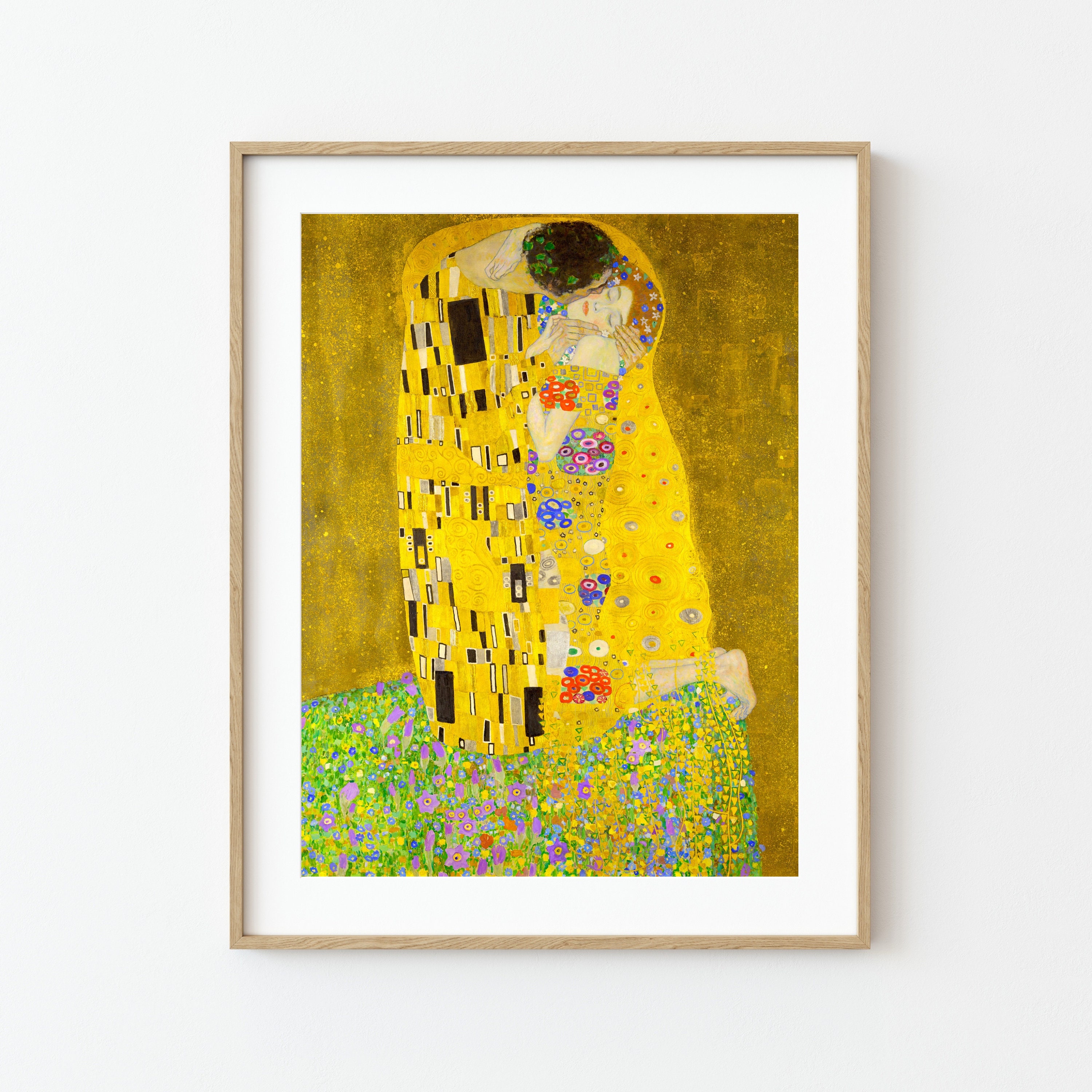 The Kiss by Gustav Klimt | Modern Portrait Painting | Art Nouveau Print ...
