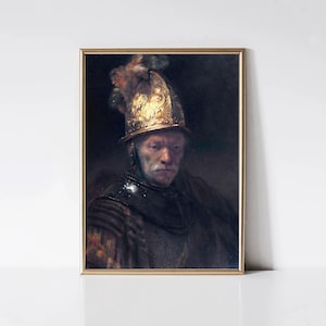 Rembrandt - The Man with the Golden Helmet | Printable Vintage Man Portrait Oil Painting | Instant Digital Download | Wall Art Print