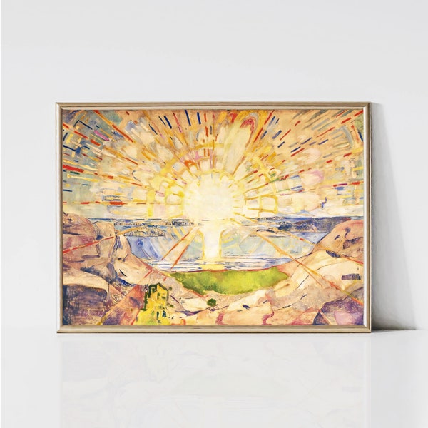 The Sun by Edvard Munch | Modern Sea Landscape Painting | Abstract Expressionist Coastal Print | Printable Wall Art | Digital Download