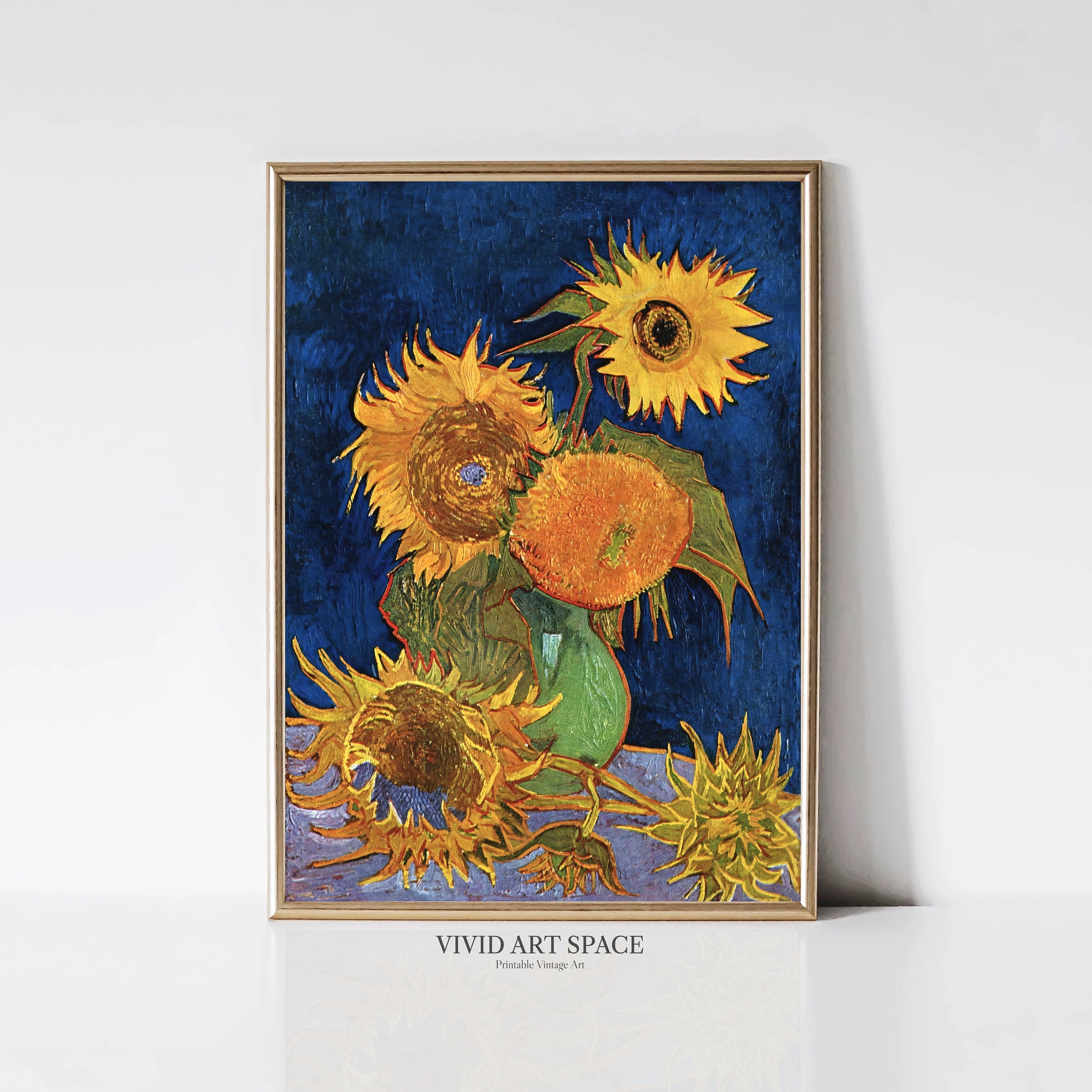 Six Sunflowers by Vincent Van Gogh | Post-impressionist Floral Six Sunflowers by Vincent Van Gogh | Post-impressionist Floral
